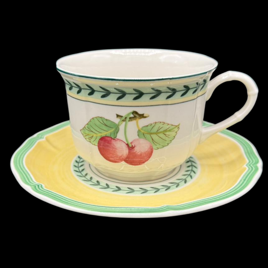 Villeroy & Boch French Garden: Jumbotasse / Frühstückstasse / Cappuccinotasse mit Unterteller