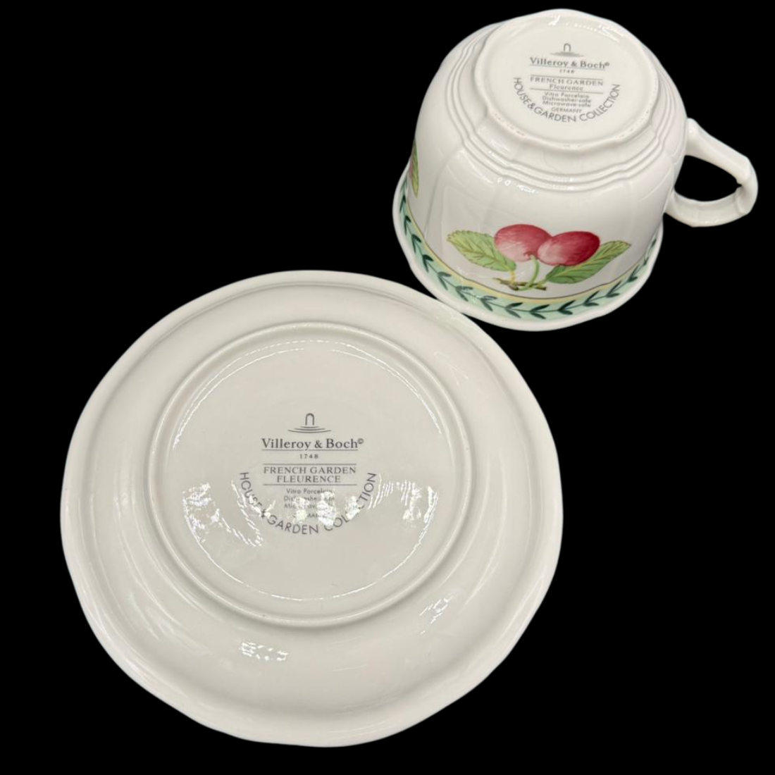 Villeroy & Boch French Garden: Jumbotasse / Frühstückstasse / Cappuccinotasse mit Unterteller