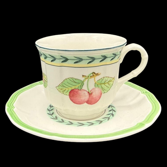 Villeroy & Boch French Garden: Kaffeetasse / Tasse mit Unterteller, weiß