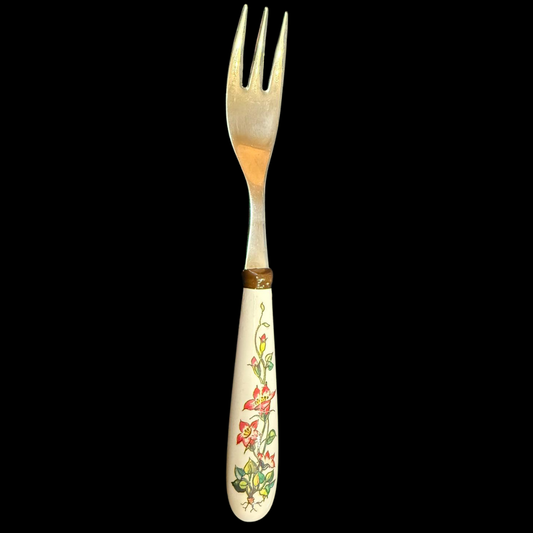 Villeroy & Boch Botanica: Kuchengabel / Gabel mit Porzellangriff - rot (Besteck)