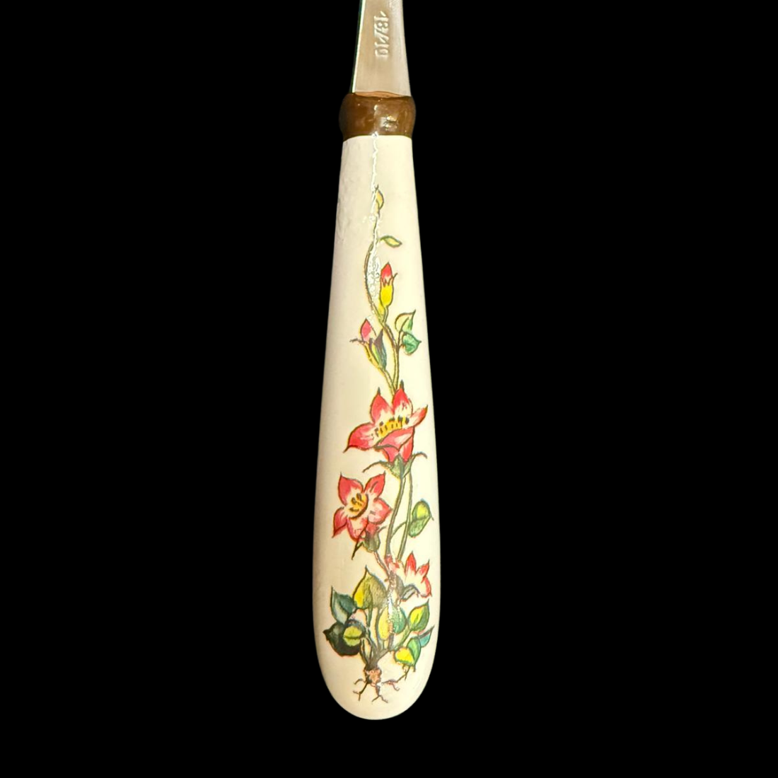 Villeroy & Boch Botanica: Kuchengabel / Gabel mit Porzellangriff - rot (Besteck)