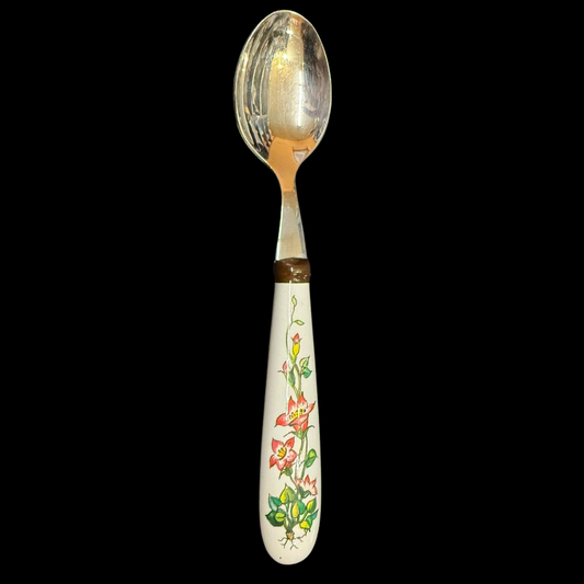 Villeroy & Boch Botanica: Kaffeelöffel / Löffelchen mit Porzellangriff - rot (Besteck)