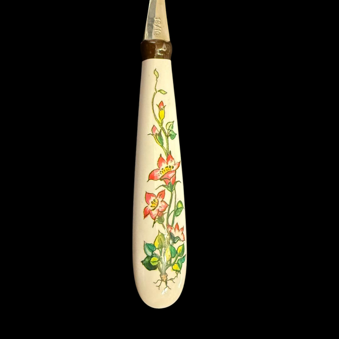 Villeroy & Boch Botanica: Kaffeelöffel / Löffelchen mit Porzellangriff - rot (Besteck)