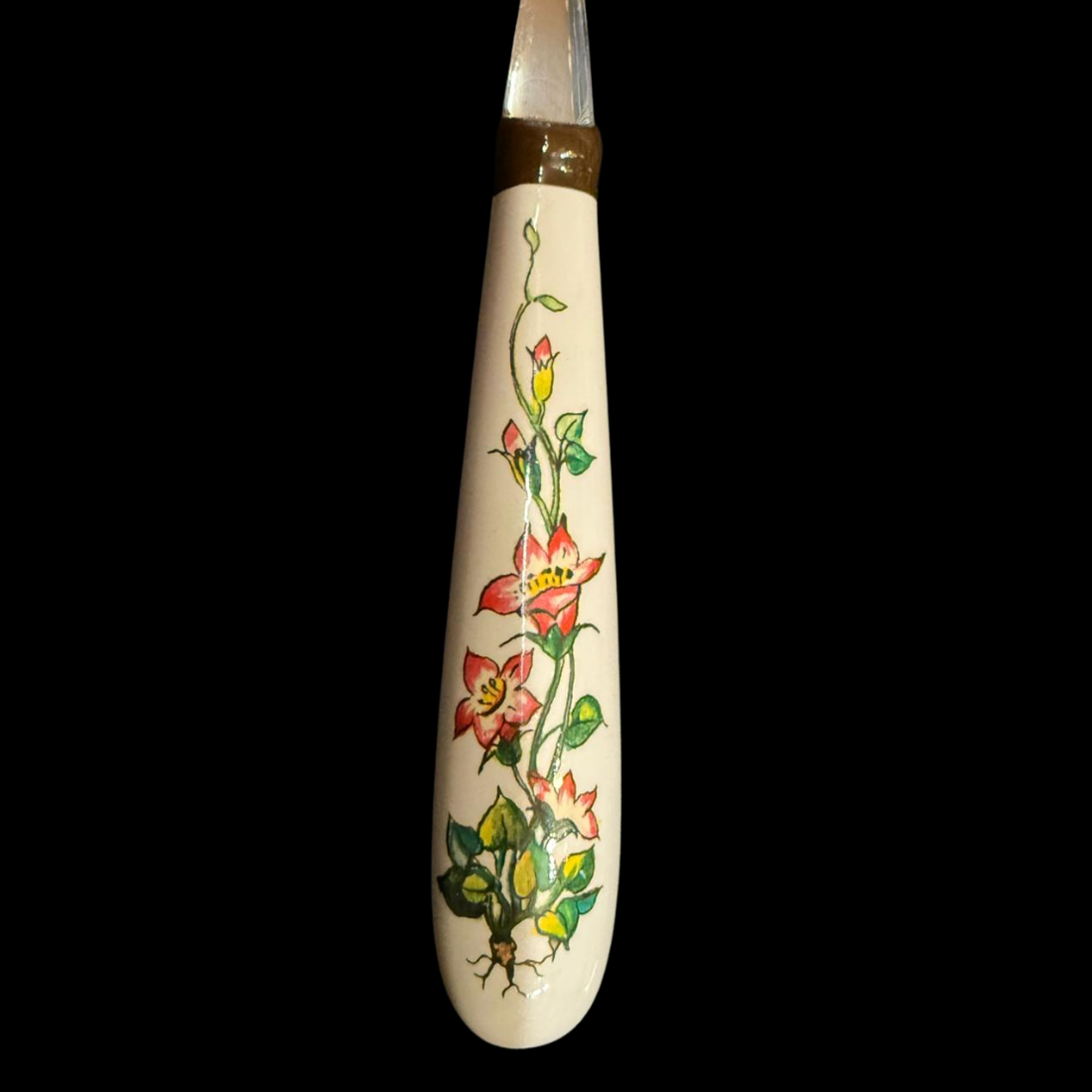Villeroy & Boch Botanica: Sahnelöffel / Kaffeelöffel mit Porzellangriff - rot (Besteck)