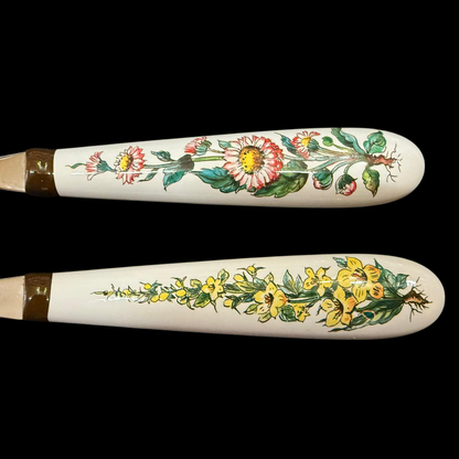 Villeroy & Boch Botanica: 2x Vorlegegabel / Fleischgabel mit Porzellangriff - in Ovp (Besteck)