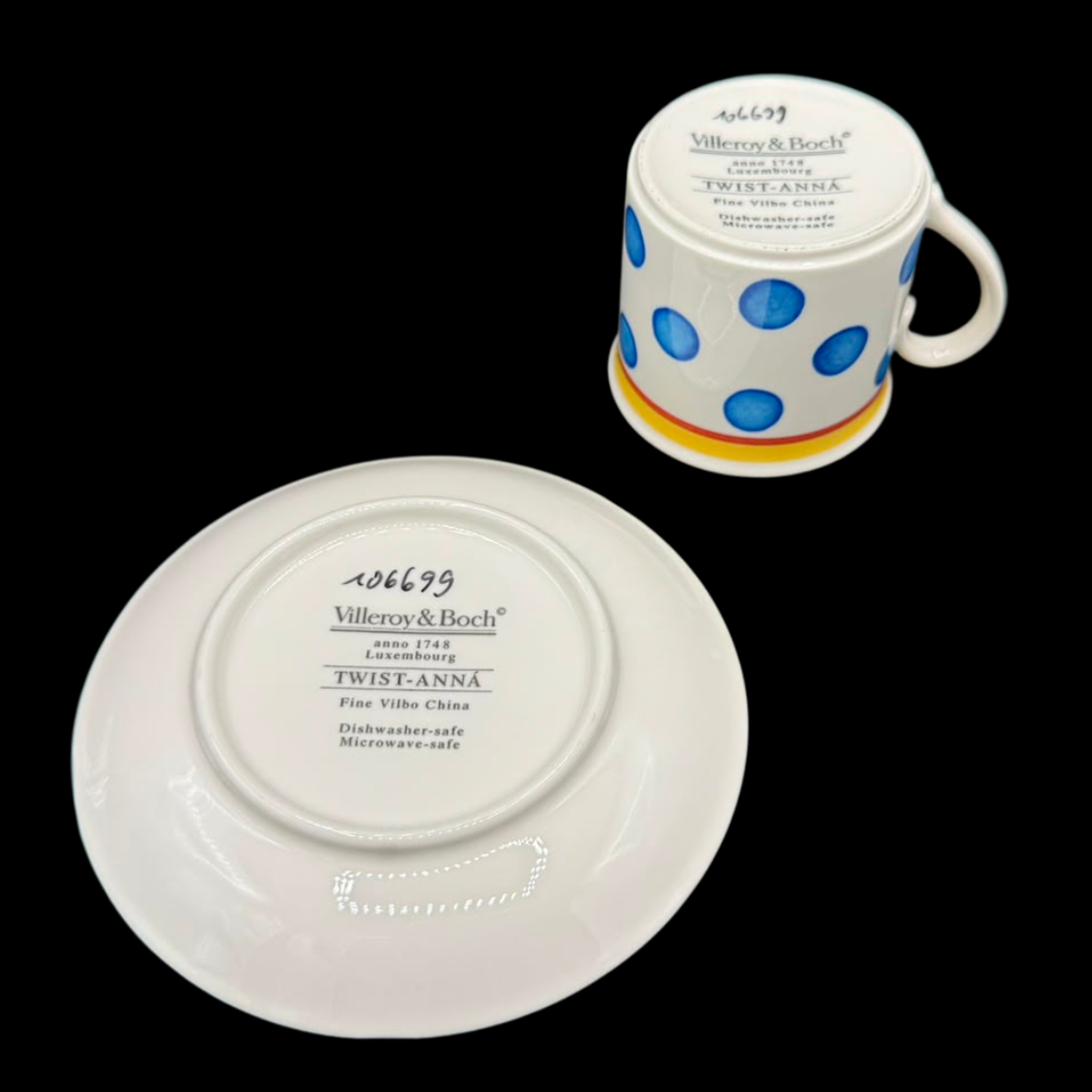 Villeroy & Boch Twist Anna: Mokkatasse / Espressotasse mit Unterteller
