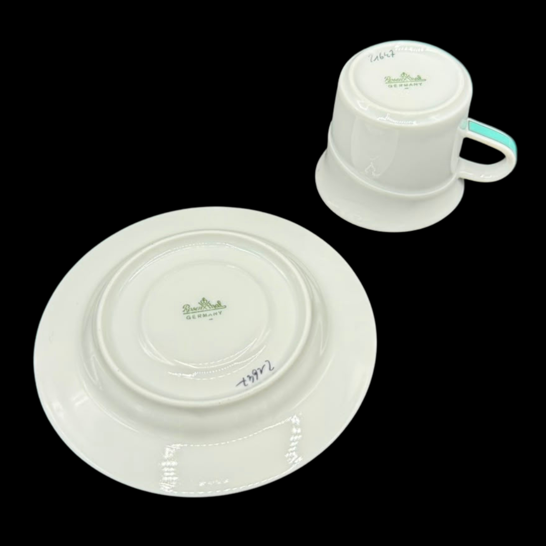 Rosenthal Avenue New York: Kaffeetasse / Tasse mit Unterteller (Frog Design)