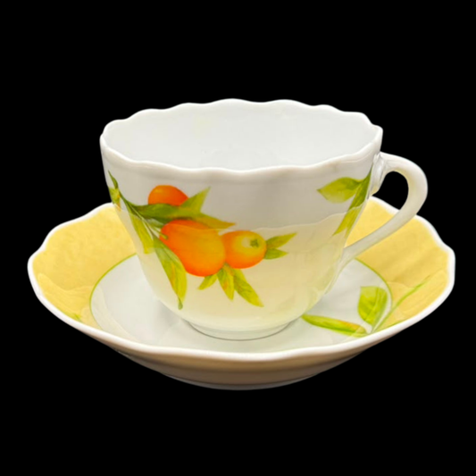 Hutschenreuther Paradies: Kaffeetasse / Tasse mit Unterteller