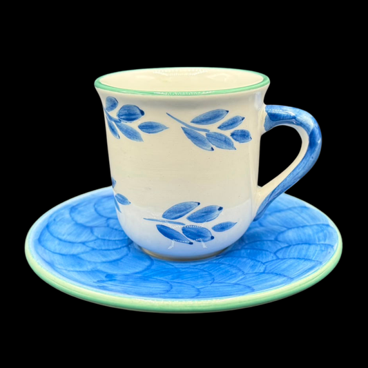 Villeroy & Boch Gallo Switch 3 Portugal: Mokkatasse / Espressotasse mit Unterteller, Blue Leaves