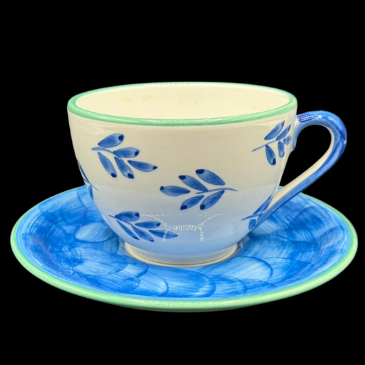 Villeroy & Boch Gallo Switch 3 Portugal: Kaffeetasse / Teetasse / Tasse mit Unterteller, Blue Leaves