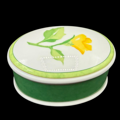 Hutschenreuther Medley Summerdream: Porzellandose / Dose mit Deckel - oval