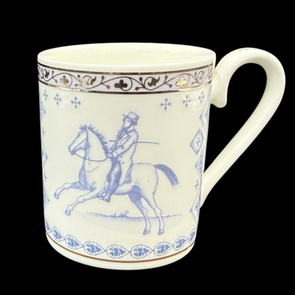Villeroy & Boch Azurea: Kaffeebecher / Henkelbecher The chase (Reiter) - neu