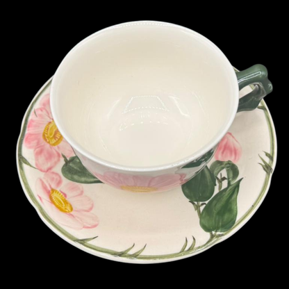 Villeroy & Boch Wildrose: Jumbotasse / Cappuccinotasse / Frühstückstasse mit Unterteller