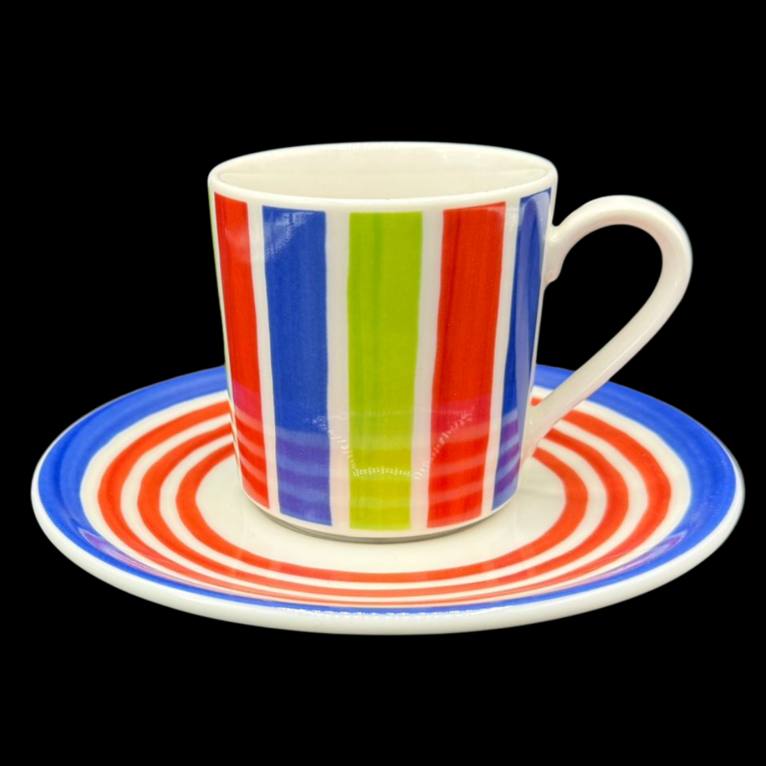 Rosenthal Casual: Kaffeebecher / Henkelbecher mit Unterteller  - Orchard Cherry