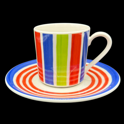 Rosenthal Casual: Kaffeebecher / Henkelbecher mit Unterteller  - Orchard Cherry