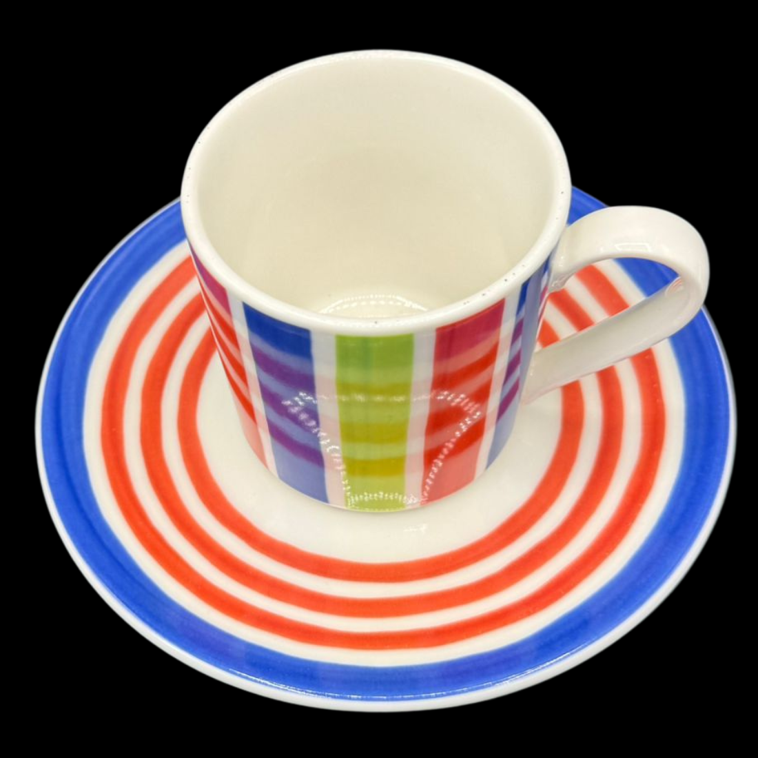 Rosenthal Casual: Kaffeebecher / Henkelbecher mit Unterteller  - Orchard Cherry