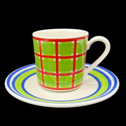 Rosenthal Casual: Kaffeebecher / Henkelbecher mit Unterteller - Trellis Orange