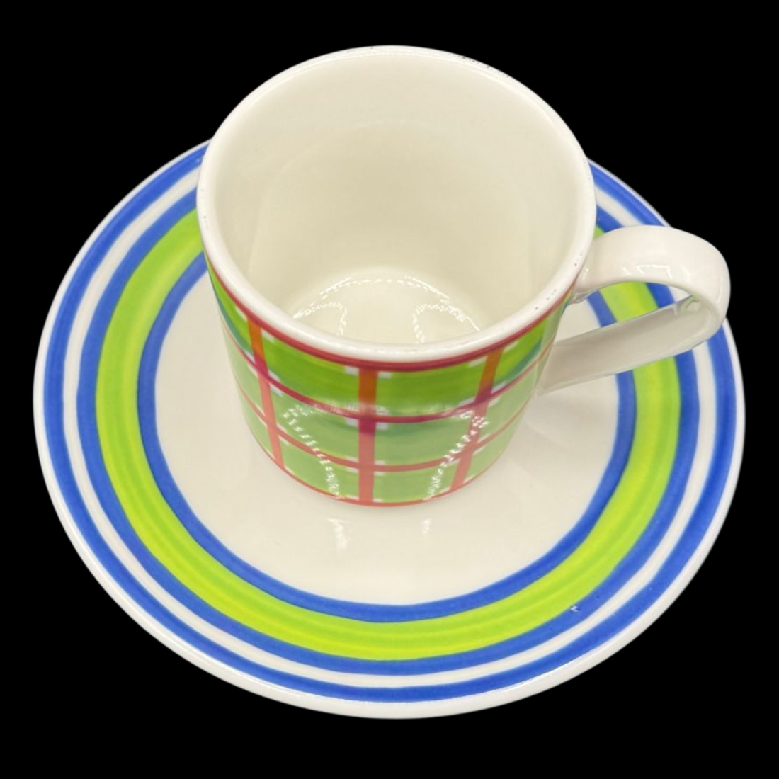 Rosenthal Casual: Kaffeebecher / Henkelbecher mit Unterteller - Trellis Orange