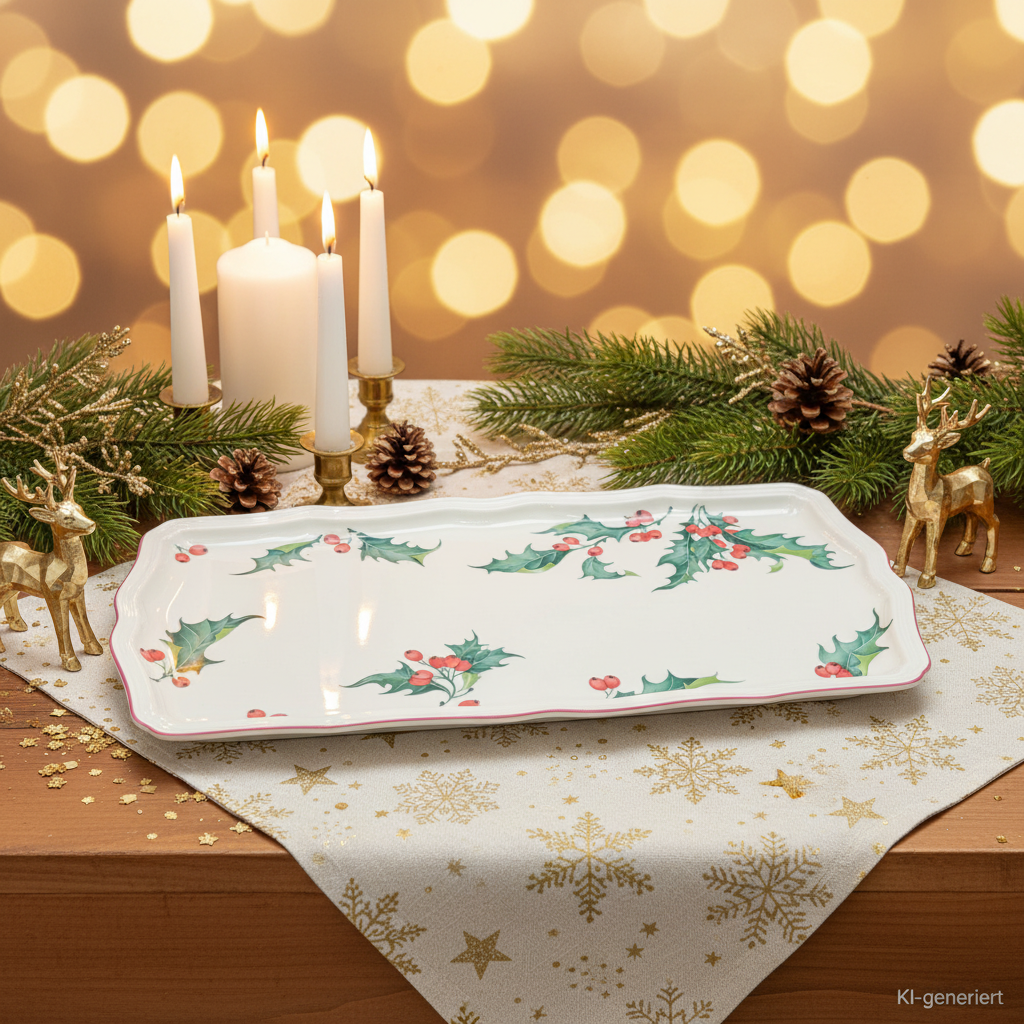 Villeroy & Boch Holly: Königskuchenplatte / Stollenplatte - Weihnachten