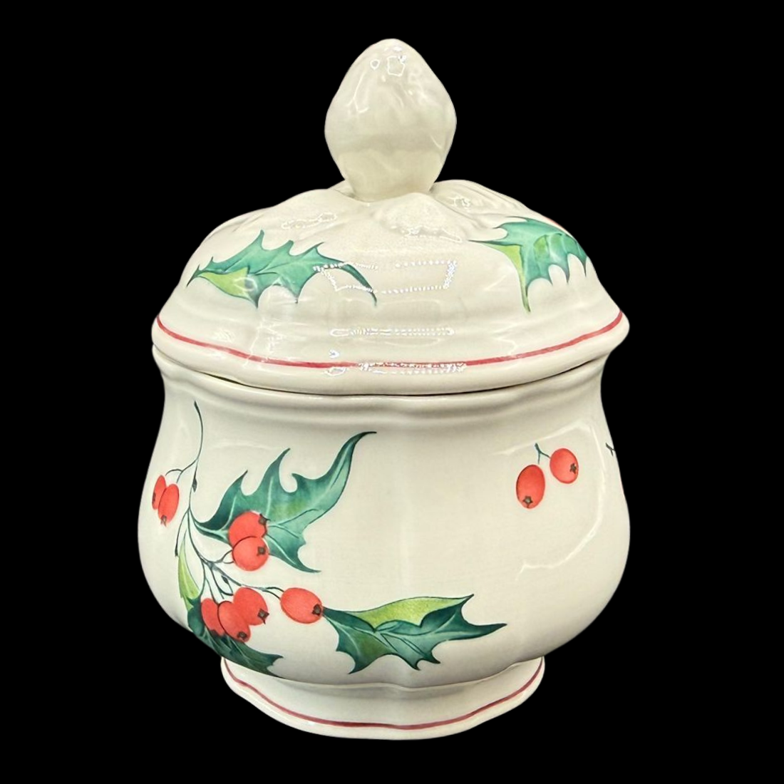 Villeroy & Boch Holly: Zuckerdose mit Deckel - Weihnachten