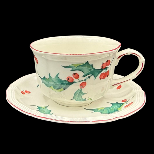 Villeroy & Boch Holly: Kaffeetasse / Teetasse / Tasse mit Unterteller - Weihnachten