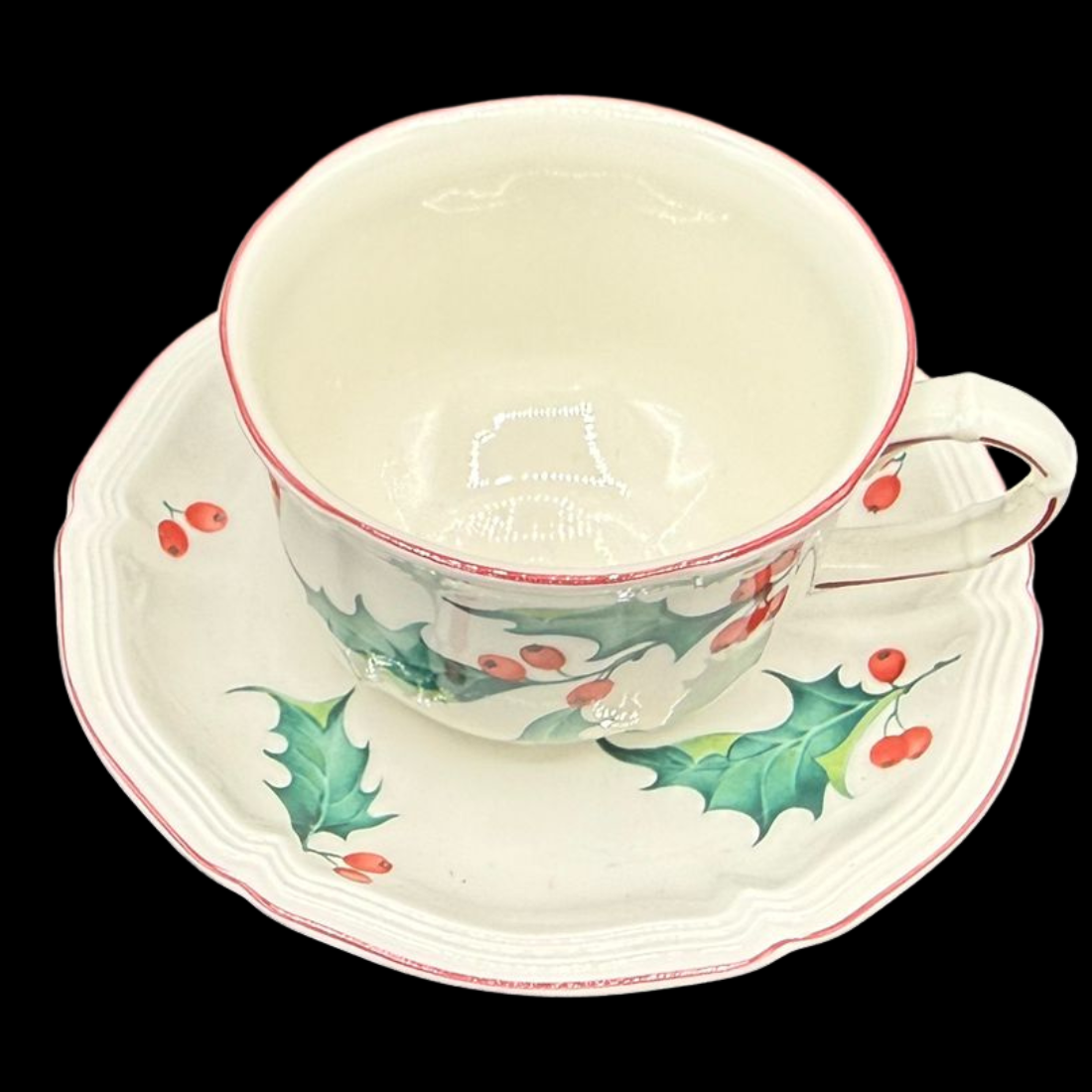 Villeroy & Boch Holly: Kaffeetasse / Teetasse / Tasse mit Unterteller - Weihnachten
