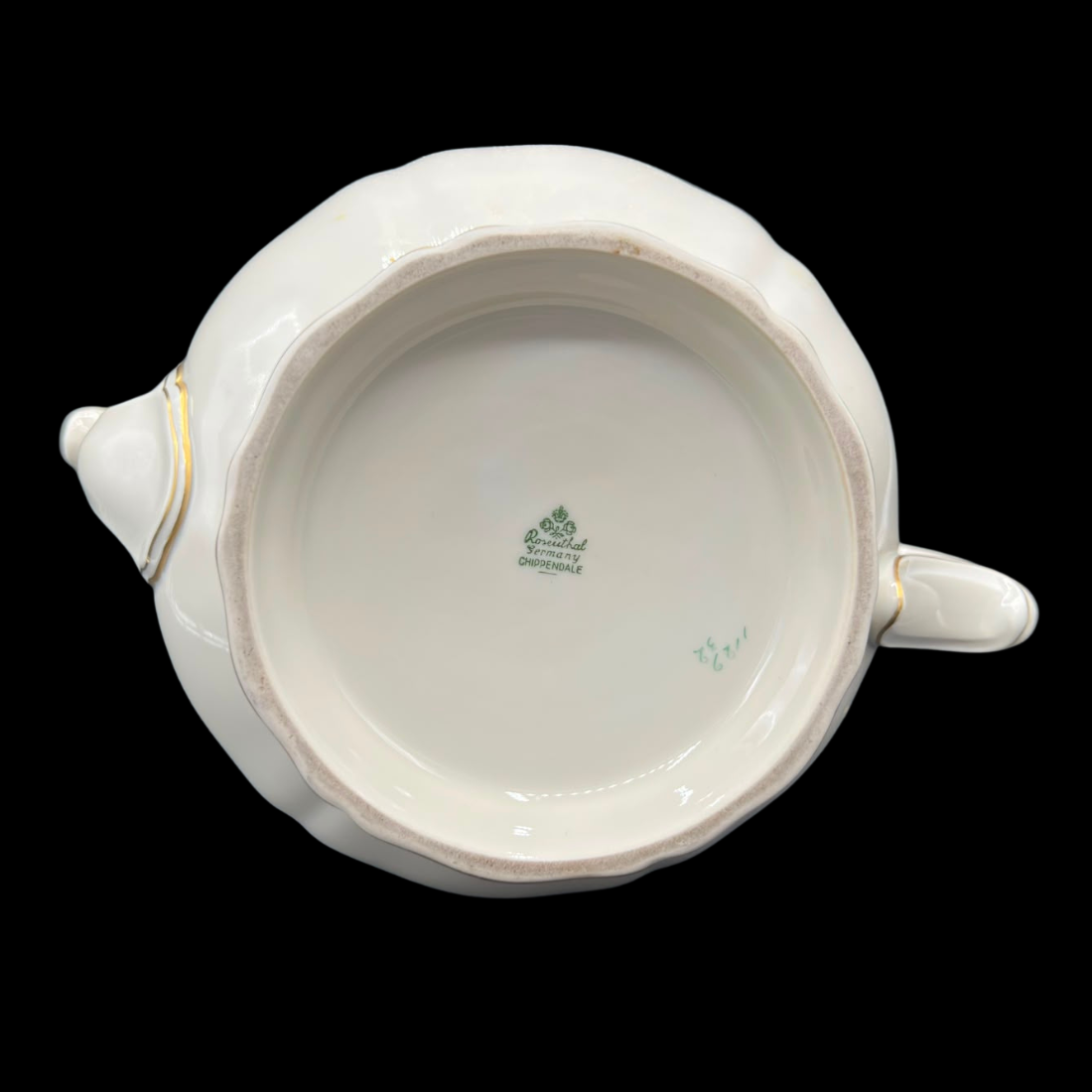 Rosenthal Chippendale: Teekanne / Kanne mit Goldrand
