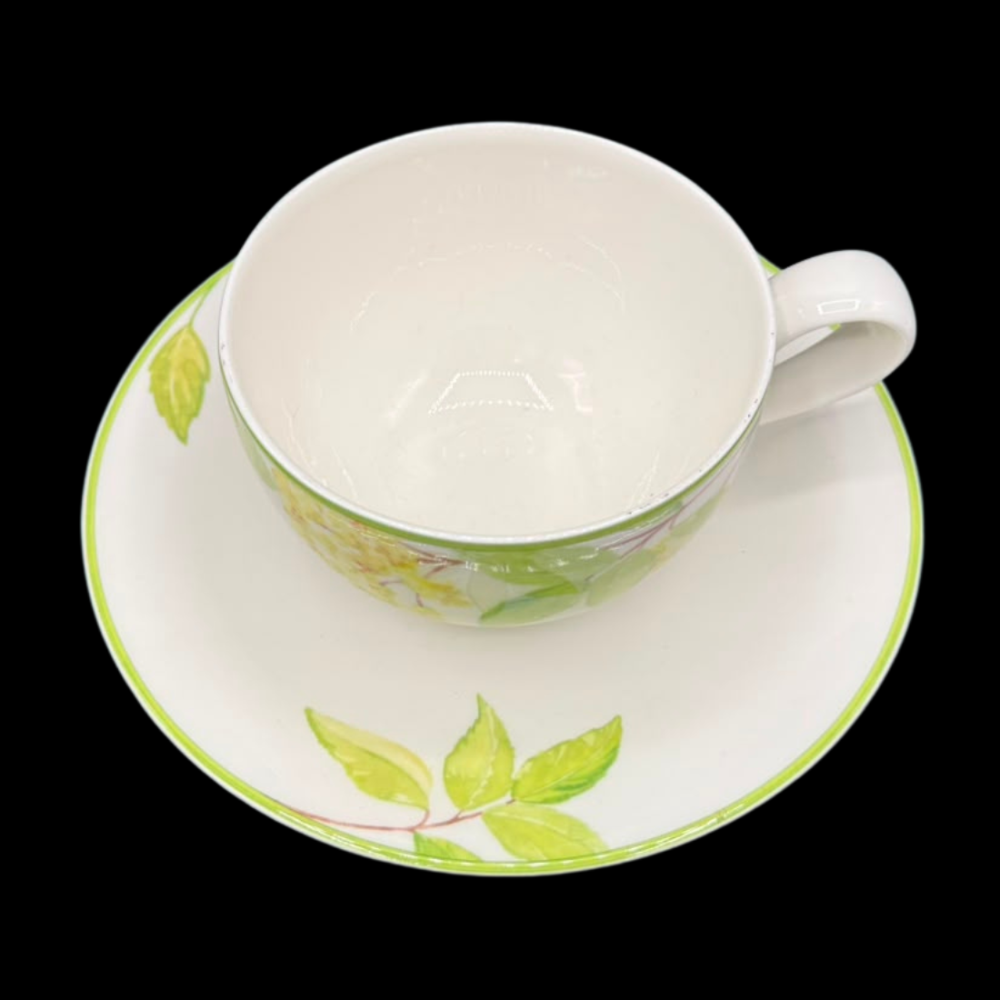 Villeroy & Boch Green Garland: Jumbotasse / Frühstückstasse XL mit Unterteller