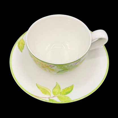Villeroy & Boch Green Garland: Jumbotasse / Frühstückstasse XL mit Unterteller