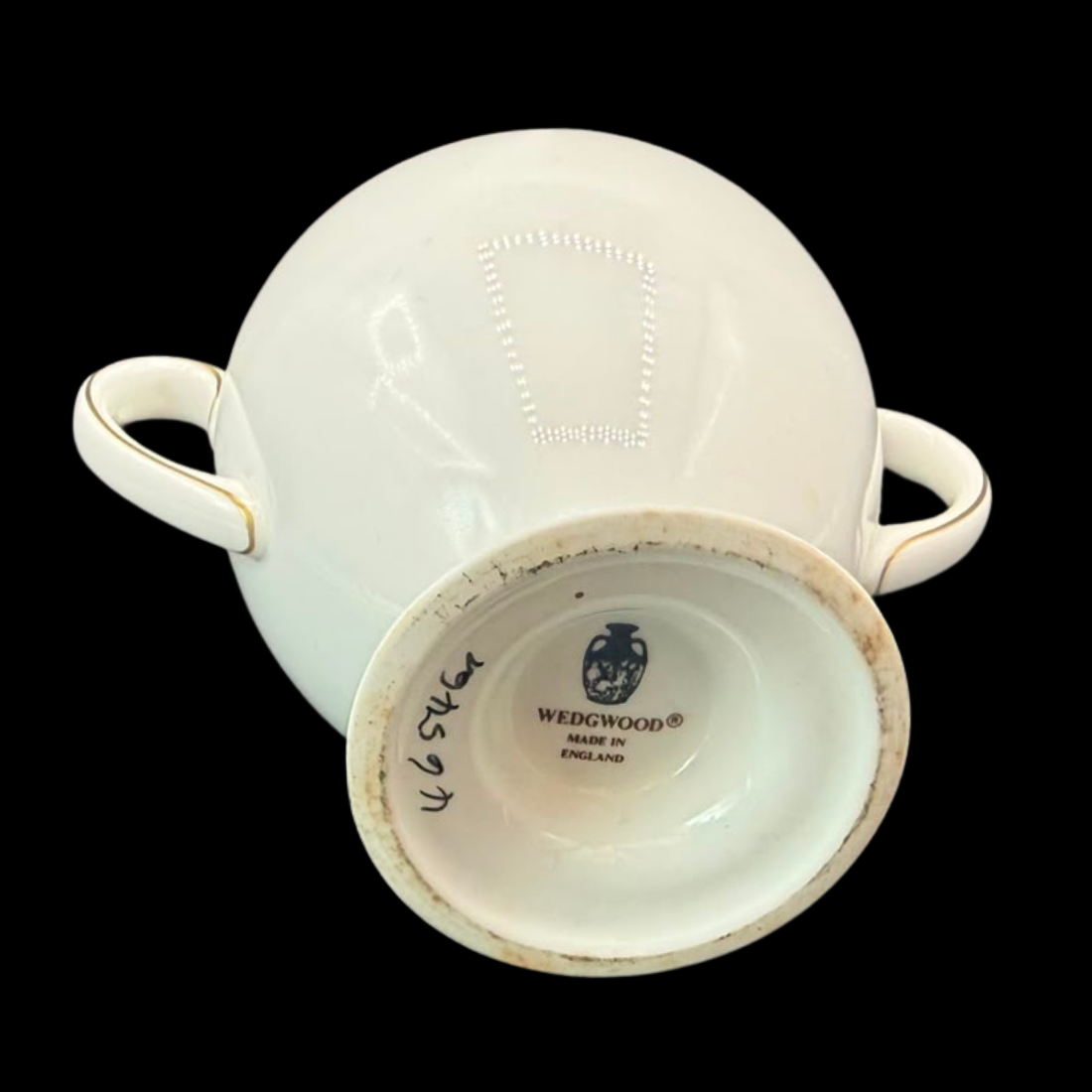Wedgwood Jade: Zuckerdose mit Deckel - neuwertig
