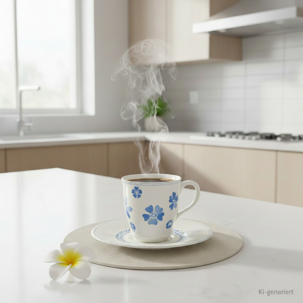 Villeroy & Boch Farmhouse Touch Blueflowers: Henkelbecher / Kaffeebecher mit Unterteller