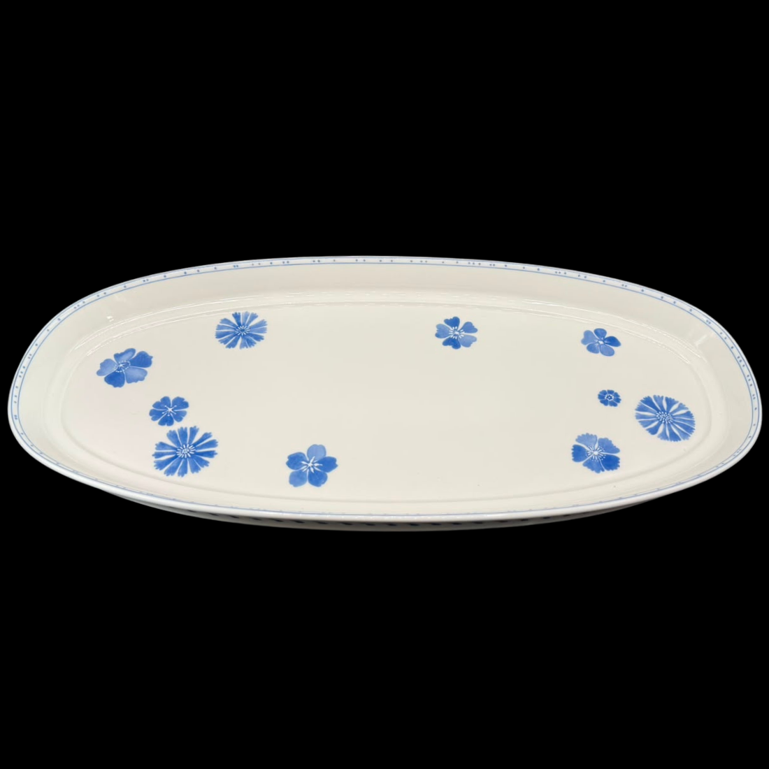 Villeroy & Boch Farmhouse Touch Blueflowers: Platte / Servierplatte / Servierteller - oval 48 cm