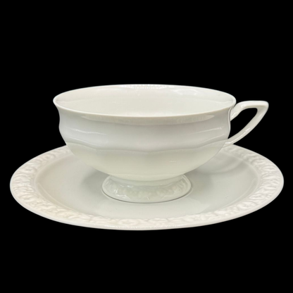 Rosenthal Maria weiß: Teetasse / Tasse mit Unterteller