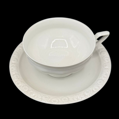 Rosenthal Maria weiß: Teetasse / Tasse mit Unterteller