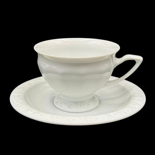 Rosenthal Maria weiß: Mokkatasse / Espressotasse mit Unterteller