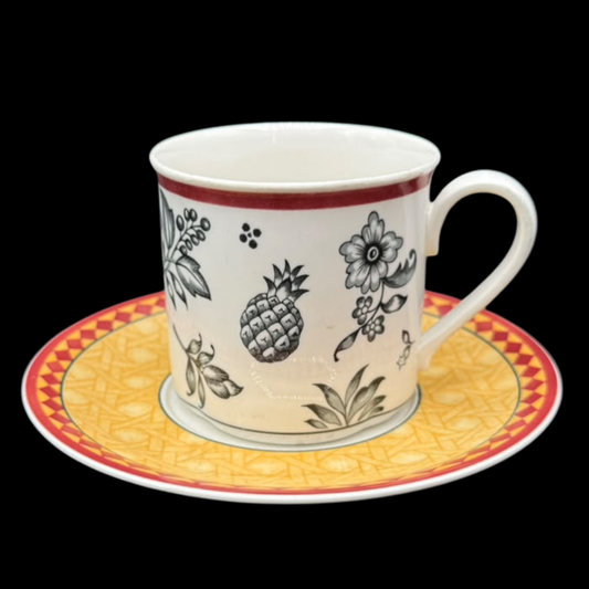 Villeroy & Boch Switch Plantation: Jumbotasse / Frühstückstasse / Milchkaffeetasse mit Unterteller