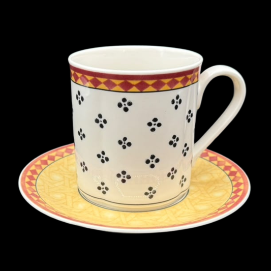 Villeroy & Boch Switch Plantation: Henkelbecher / Kaffeebecher mit Unterteller Sahib