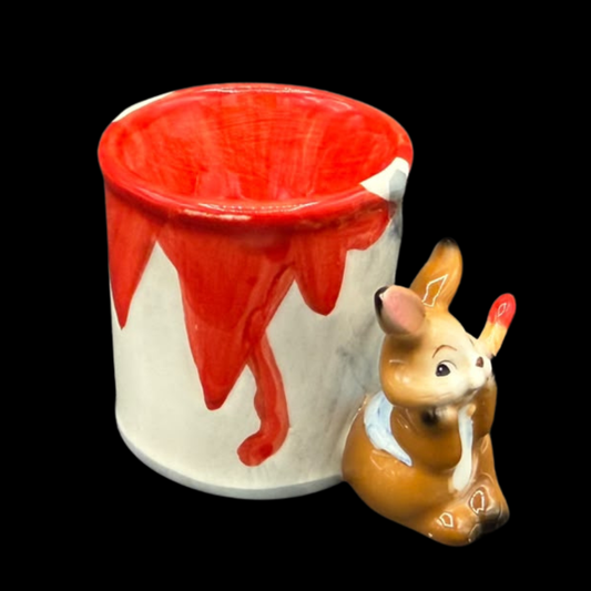 Goebel Farbeimer Osterhase: Eierbecher rot