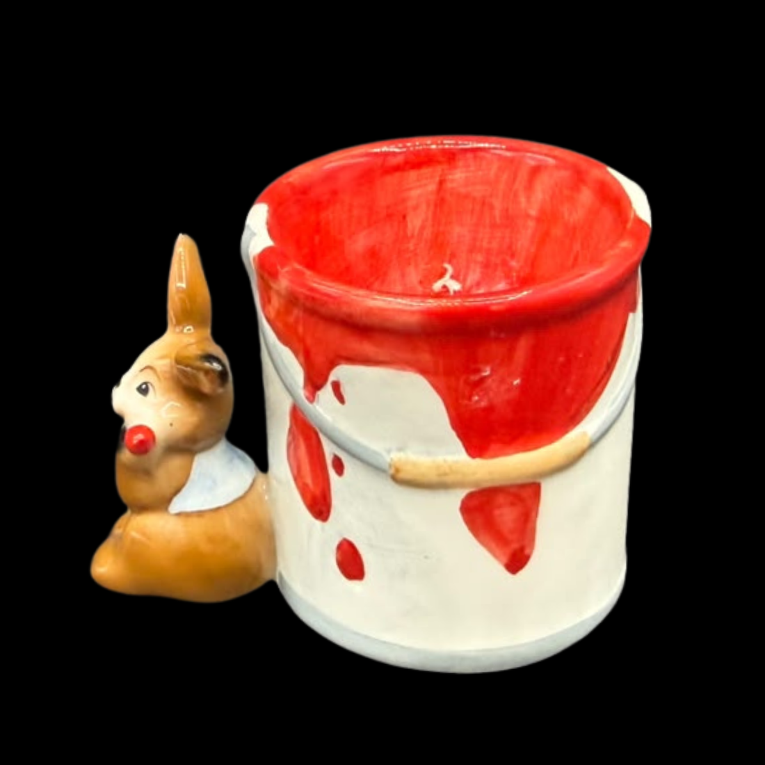 Goebel Farbeimer Osterhase: Eierbecher rot