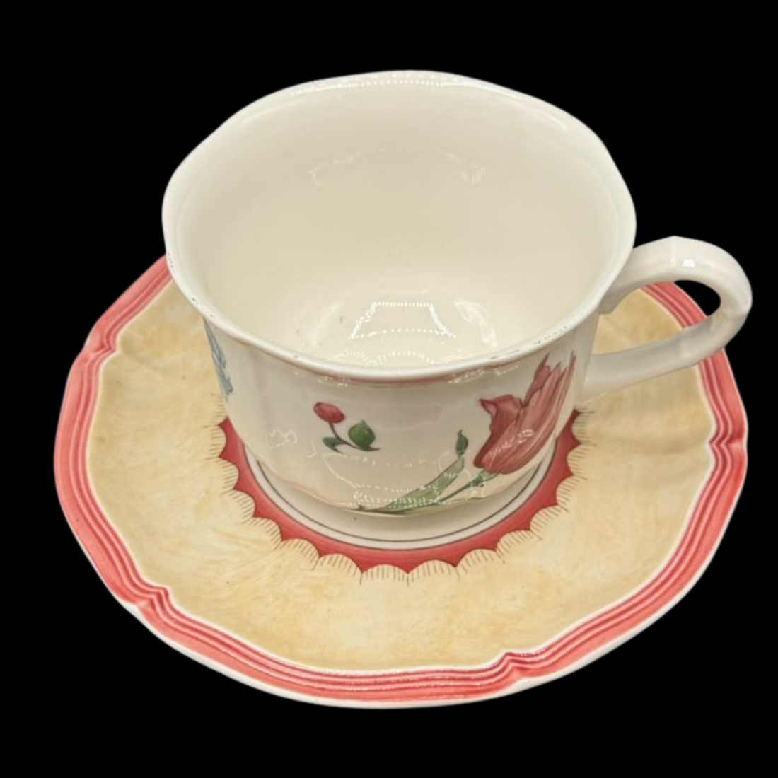 Villeroy & Boch Jardin d'Alsace Fleur: Frühstückstasse / Cappuccinotasse / Jumbotasse mit Unterteller