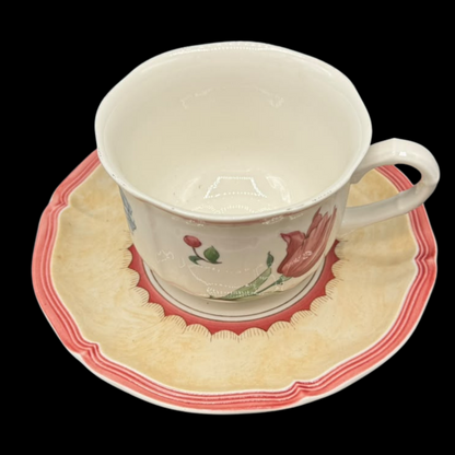 Villeroy & Boch Jardin d'Alsace Fleur: Frühstückstasse / Cappuccinotasse / Jumbotasse mit Unterteller