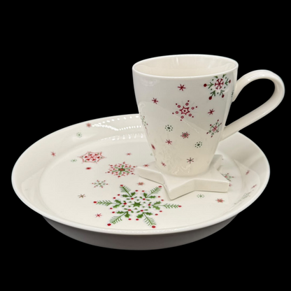 Villeroy & Boch New Modern Christmas: Henkelbecher / Kaffeebecher mit Gebäckteller