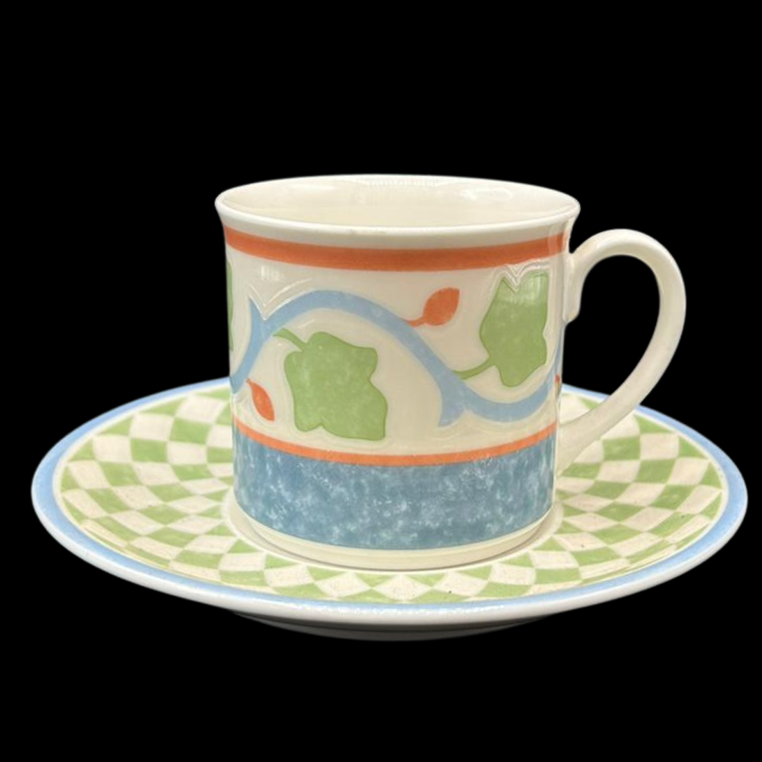 Villeroy & Boch Twist Lucca Rombo: Kaffeetasse / Tasse mit Unterteller (9438958223684)