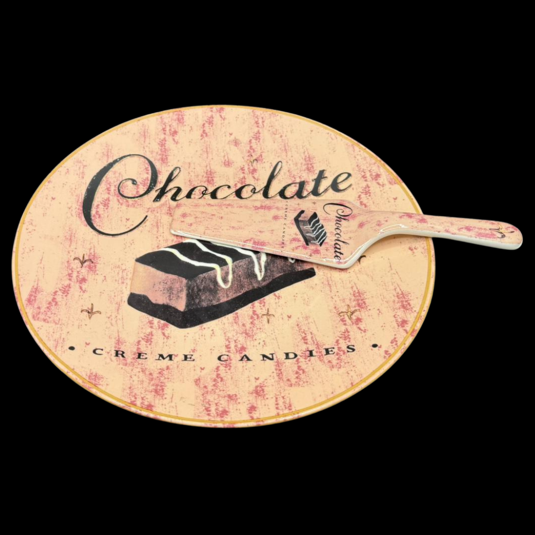 ohne Stempel: Tortenplatte mit Tortenheber - Chocolate (15249697800516)