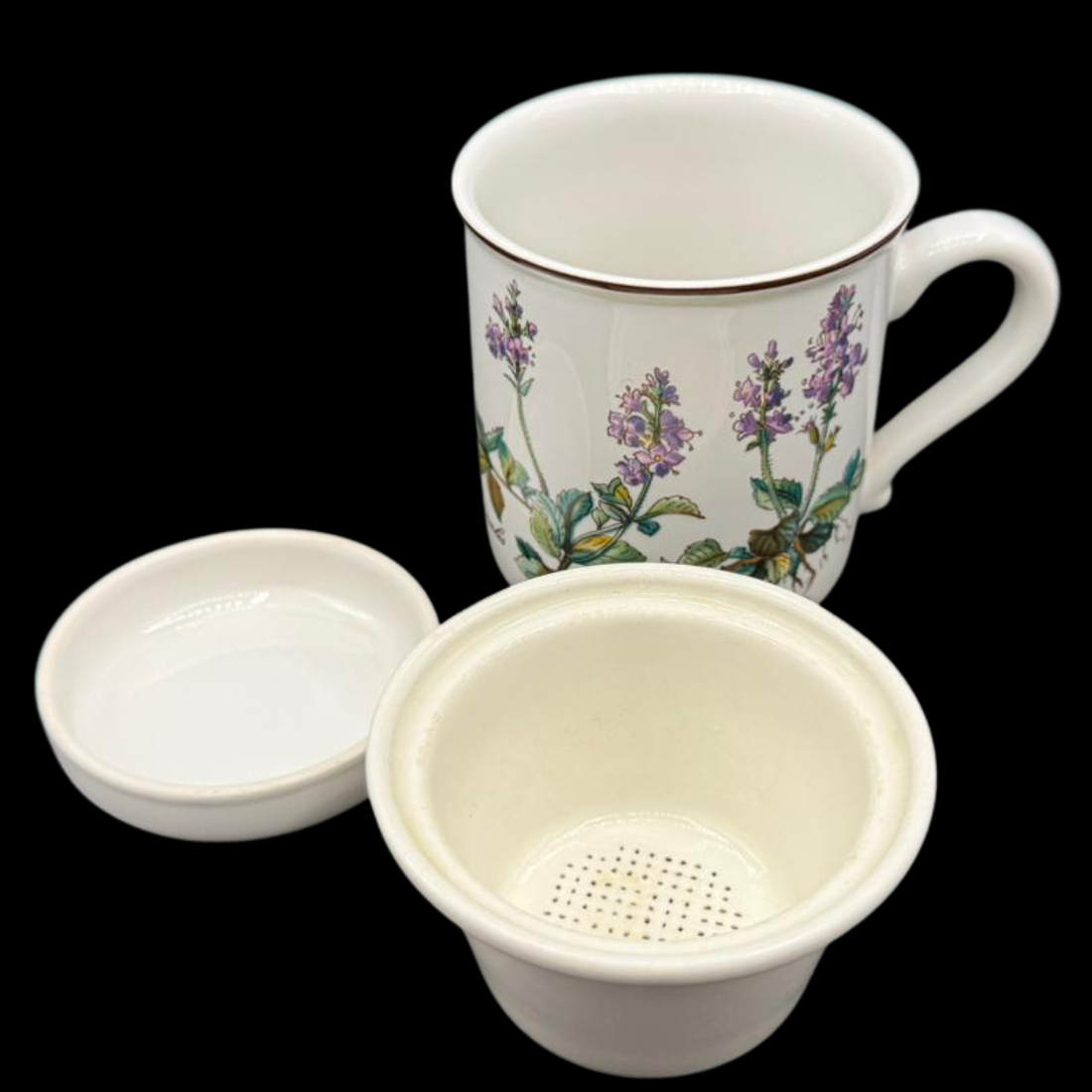 Villeroy & Boch Botanica: Henkelbecher / Kaffeebecher mit Sieb & Deckel (7121067835529)
