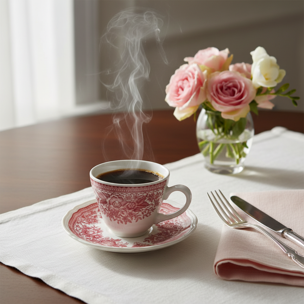 Villeroy & Boch Fasan rot: Kaffeetasse / Tasse mit Unterteller
