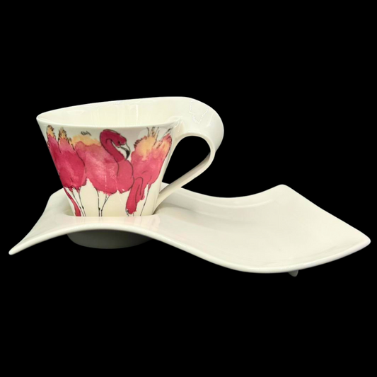 Villeroy & Boch New Wave: Jumbotasse / Cappuccinotasse mit Partyplate - Flamingo (8819658162500)