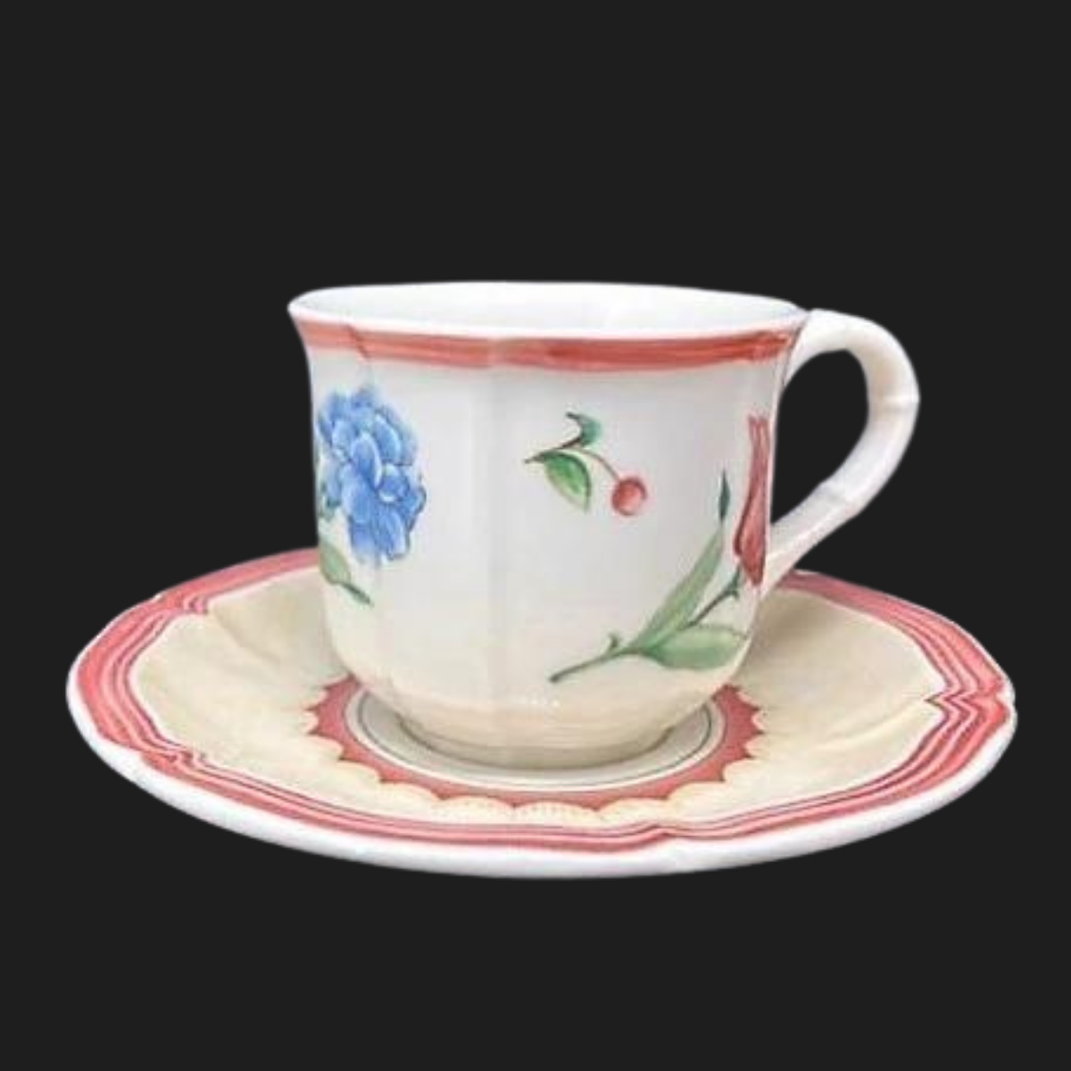 Villeroy & Boch Jardin d'Alsace Fleur: Kaffeetasse / Tasse mit Unterteller (7121064558729)