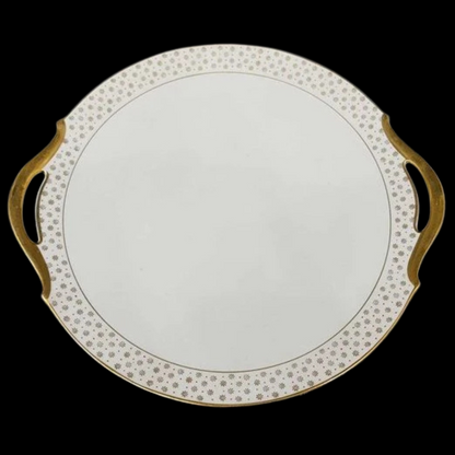 Limoges France: Kuchenplatte / Tortenplatte mit Griffen (7120958947465)