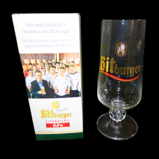 Bitburger Bit-Pokal / Glas mit Unterschriften in Originalverpackung (7120781410441)